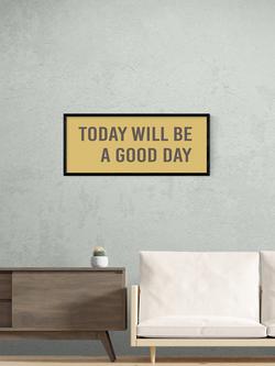 EAST END PRINTS Violet Studio 'Today Will Be A Good Day' Framed Print, 43.4 x 103.4cm - view 2, Black Frame