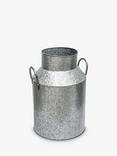 Ivyline Galvanised Steel Milk Churn Outdoor Planter, Silver