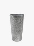 Ivyline Ribbed Galvanised Steel Vase Outdoor Planter, Silver