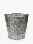 Ivyline Ribbed Galvanised Steel Outdoor Planter, Silver