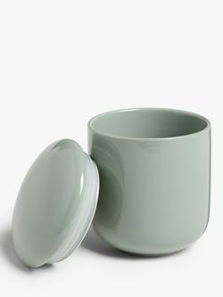 John Lewis Fine China Kitchen Storage Jar, 650ml - view 2, Dusty Green