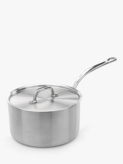 Samuel Groves Tri-Ply Stainless Steel Saucepan & Lid, 20cm, 