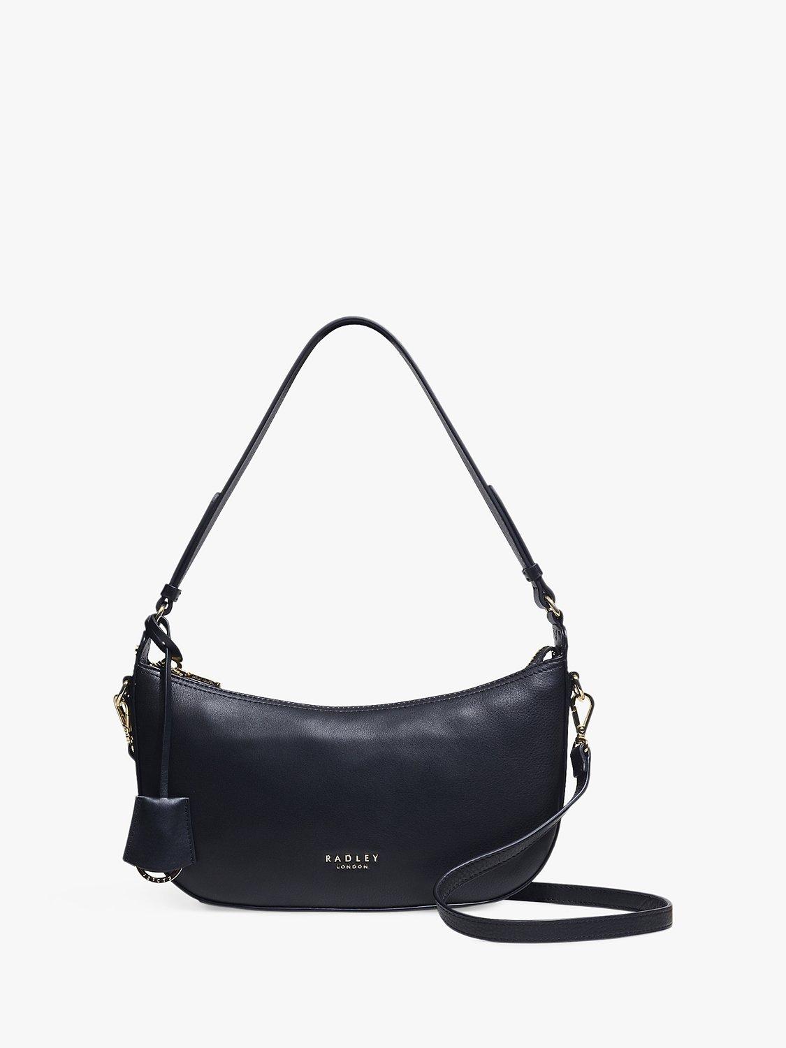 Radley Summerstown Leather Small Zip Top Shoulder Bag, Black