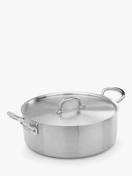 Samuel Groves Tri-Ply Stainless Steel Saute Pan & Lid, 26cm, 