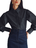 VIVERE Mathilde Oversized Poplin Shirt, Indigo