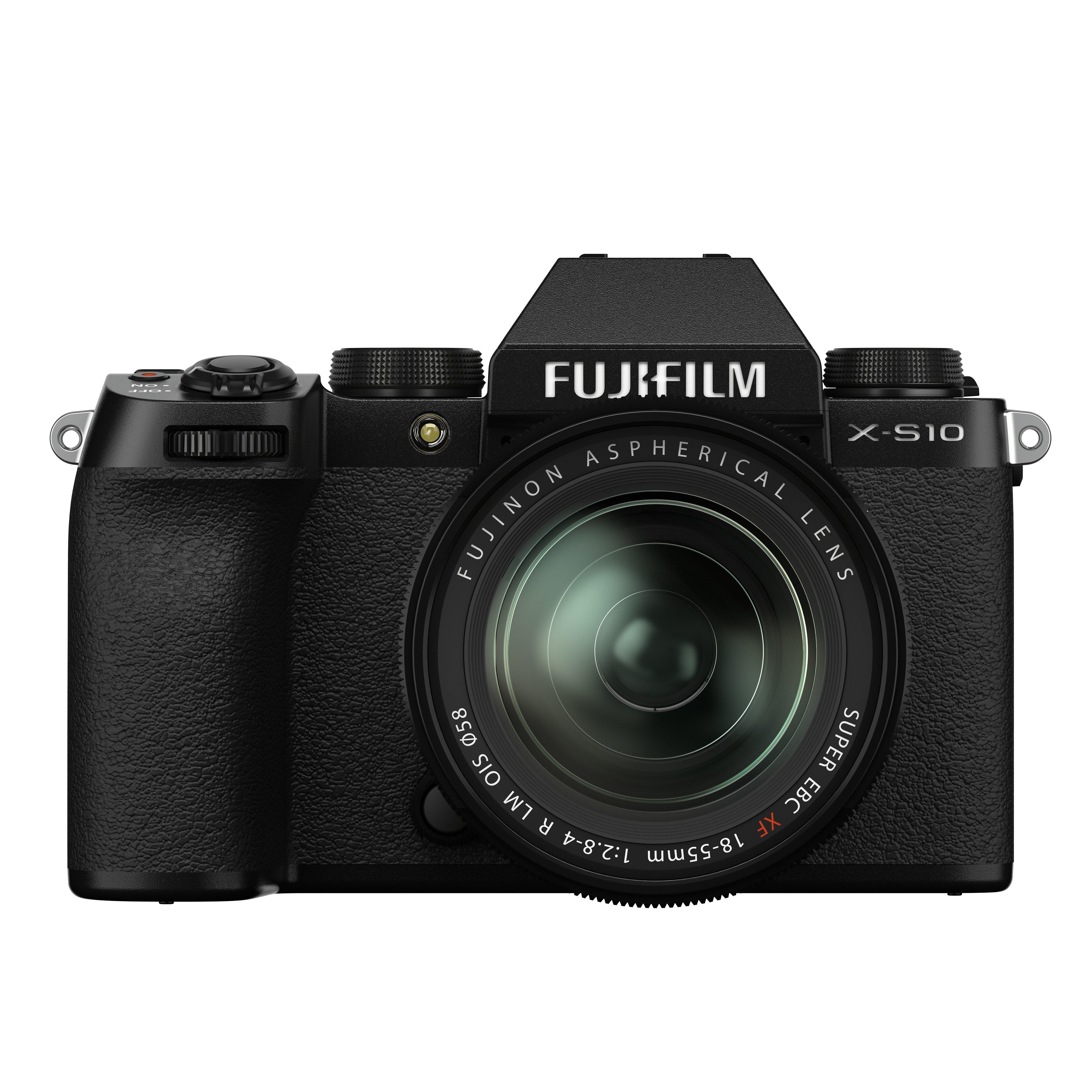 Fujifilm X-S10 Compact System Camera with XF 18-55mm Lens, 4K Ultra HD, 26.1MP, Wi-Fi, Bluetooth, OLED EVF, 3” Vari-angle LCD Touch Screen, Black