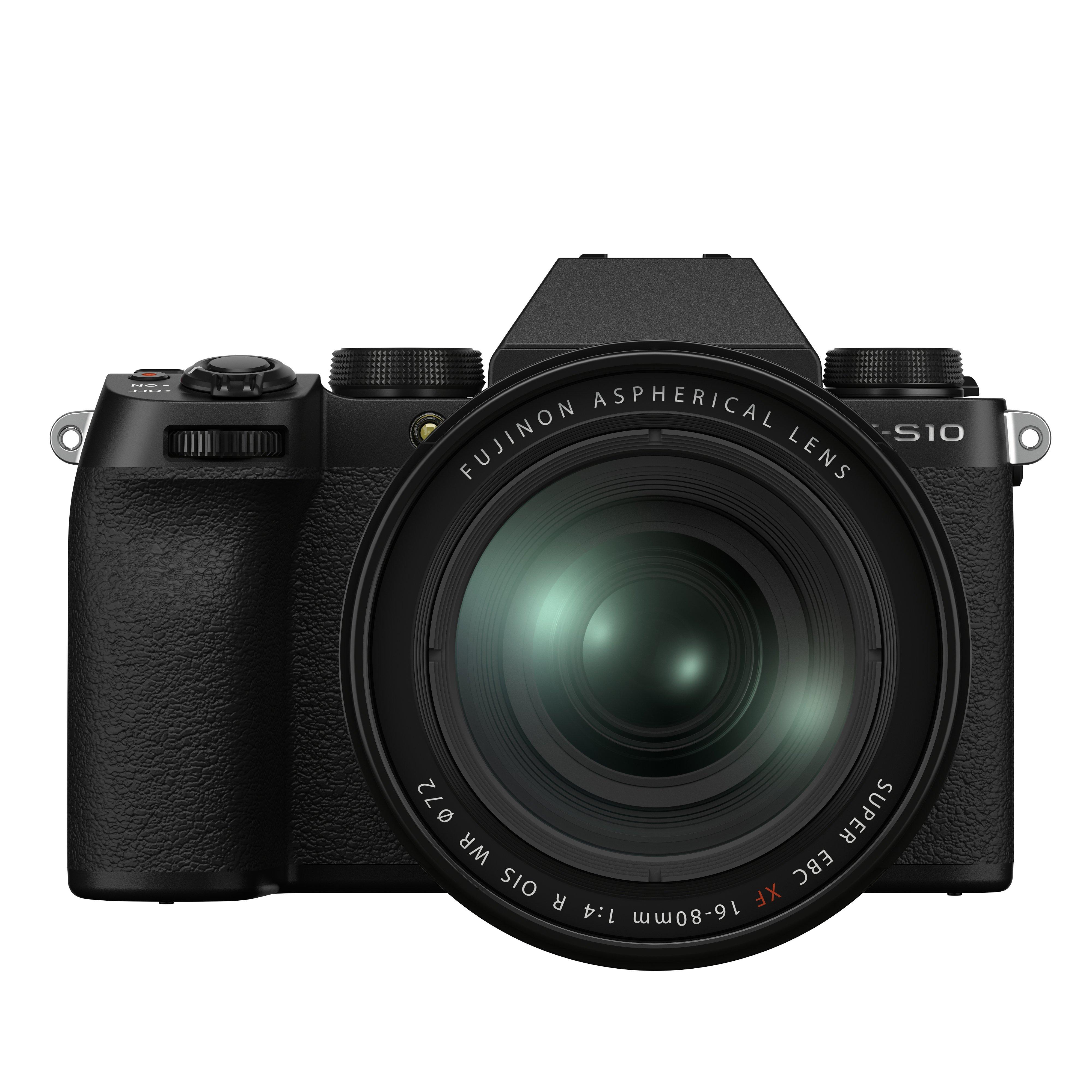 Fujifilm X-S10 Compact System Camera with XF 16-80mm Lens, 4K Ultra HD, 26.1MP, Wi-Fi, Bluetooth, OLED EVF, 3” Vari-angle LCD Touch Screen, Black