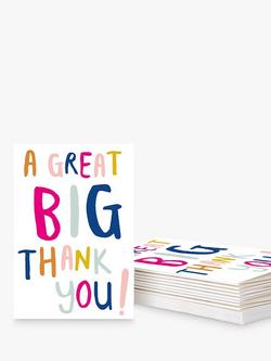 Caroline Gardner Typography Thank You Note Cards, Pack of 10, Multi