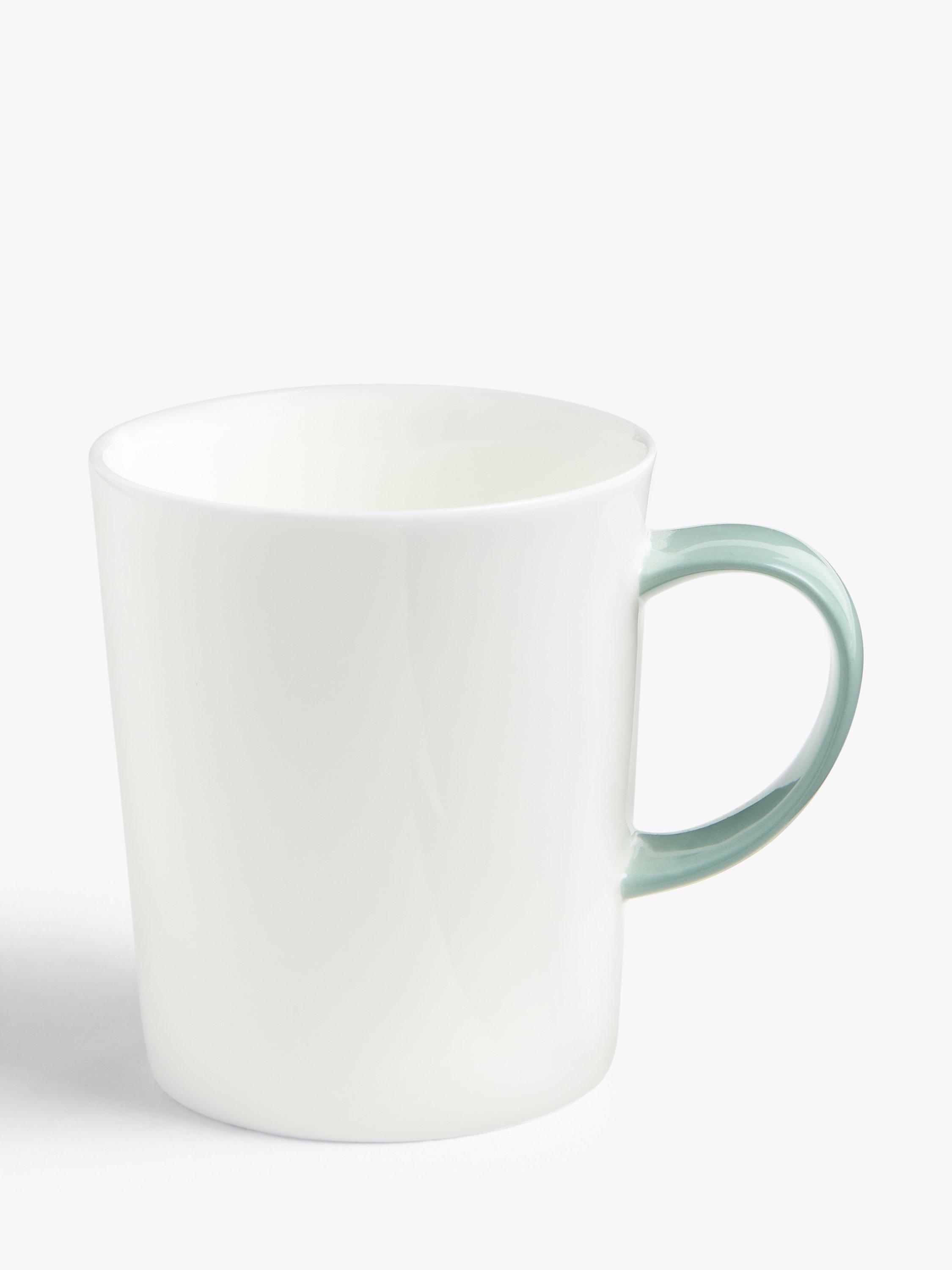 John Lewis Colour Handle Small Bone China Mug, 250ml, Green