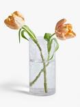 John Lewis ANYDAY Crackle Cylinder Vase, H25cm, Clear