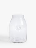 John Lewis Jam Jar Vase, H22cm, Clear