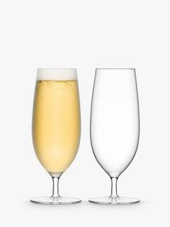 LSA International Bar Pilsner Glasses, Set of 2, 450ml, Clear