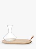 LSA International Wine 1.4L Glass Carafe & Oak Wood Cheese Board Set