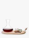 LSA International Wine 1.4L Glass Carafe & Oak Wood Cheese Board Set