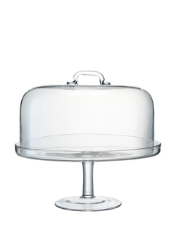 LSA International Serve Arch Glass Domed Cake Stand, 34.5cm, Clear, Clear