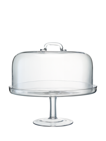 LSA International Serve Arch Glass Domed Cake Stand, 34.5cm, Clear, Clear