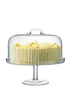 LSA International Serve Arch Glass Domed Cake Stand, 34.5cm, Clear - view 2, Clear