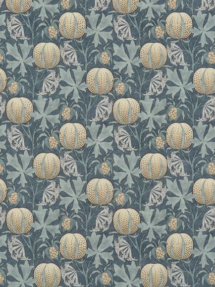 GP & J Baker Pumpkins Furnishing Fabric, Indigo