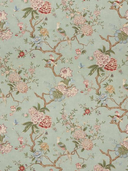 GP & J Baker Oriental Bird Furnishing Fabric, Eau De Nil