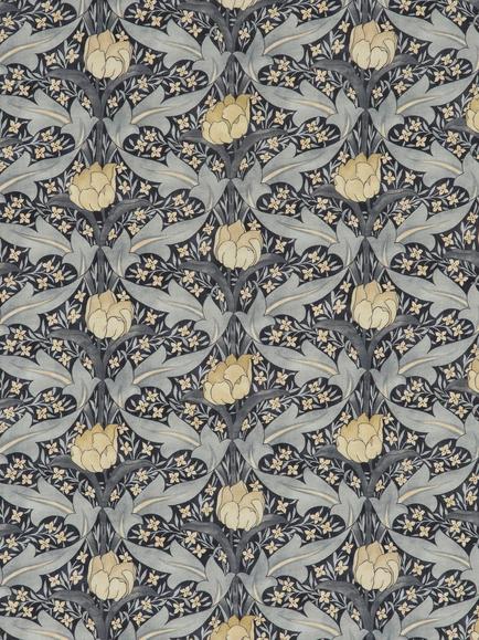 GP & J Baker Tulip & Jasmine Furnishing Fabric, Indigo/Ivory