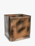 Ivyline Hampton Galvanised Square Metal Outdoor Planter, Copper