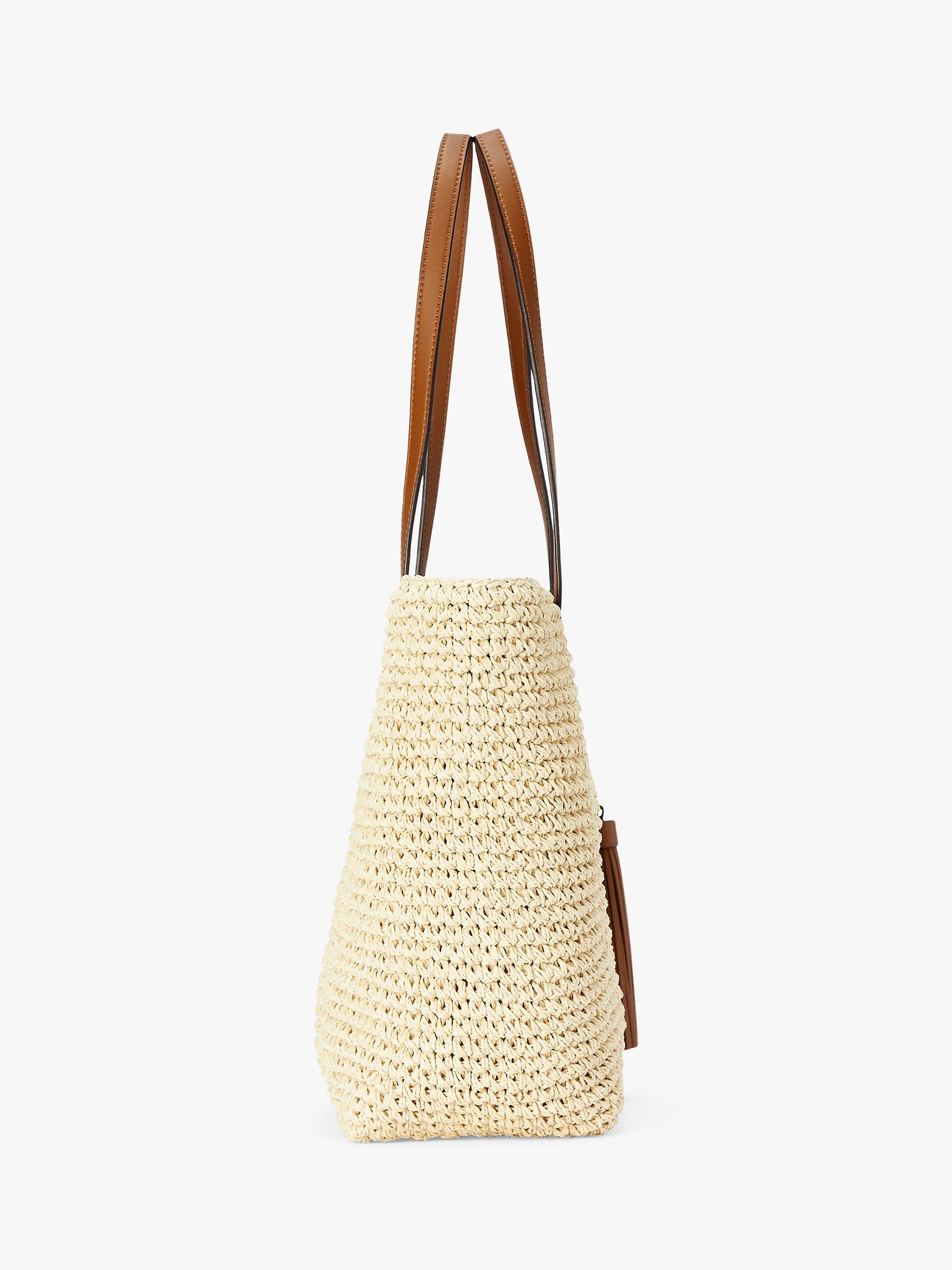 Product image 3 of 3, which shows Lauren Ralph Lauren Straw Tote Bag, Natural