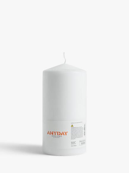 John Lewis Pillar Candle, White, 1.2kg, White