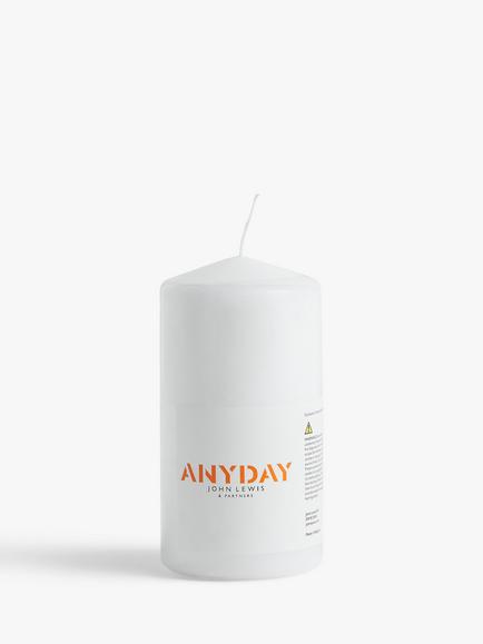 John Lewis Pillar Candle, White, 354g, White