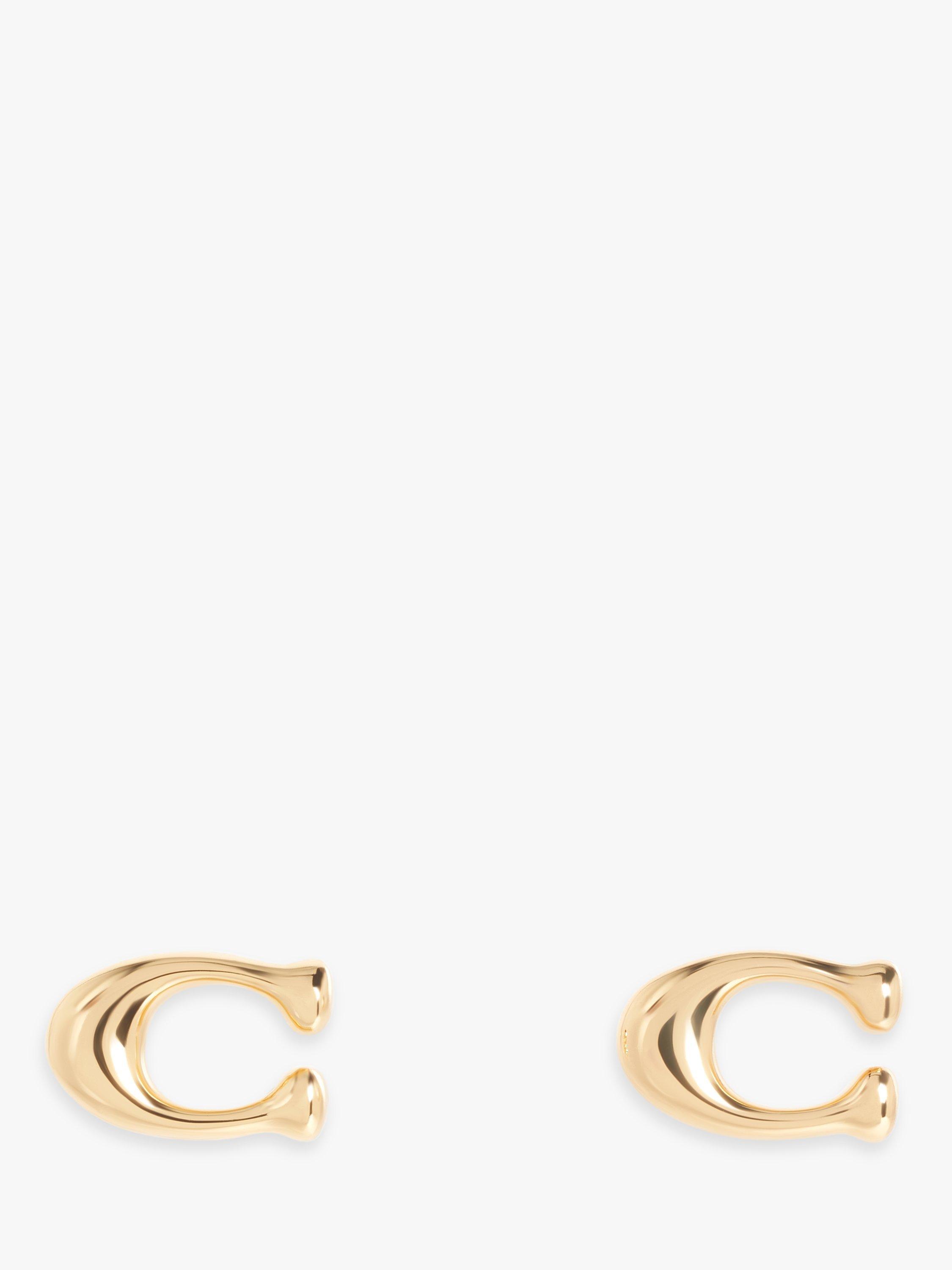 Coach Signature Stud Earrings, Gold