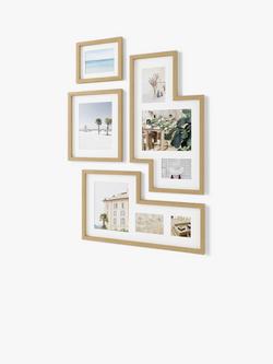 Umbra Mingle Gallery Wall Multi-aperture Photo Frame Set, 9 Photo - view 2, Natural