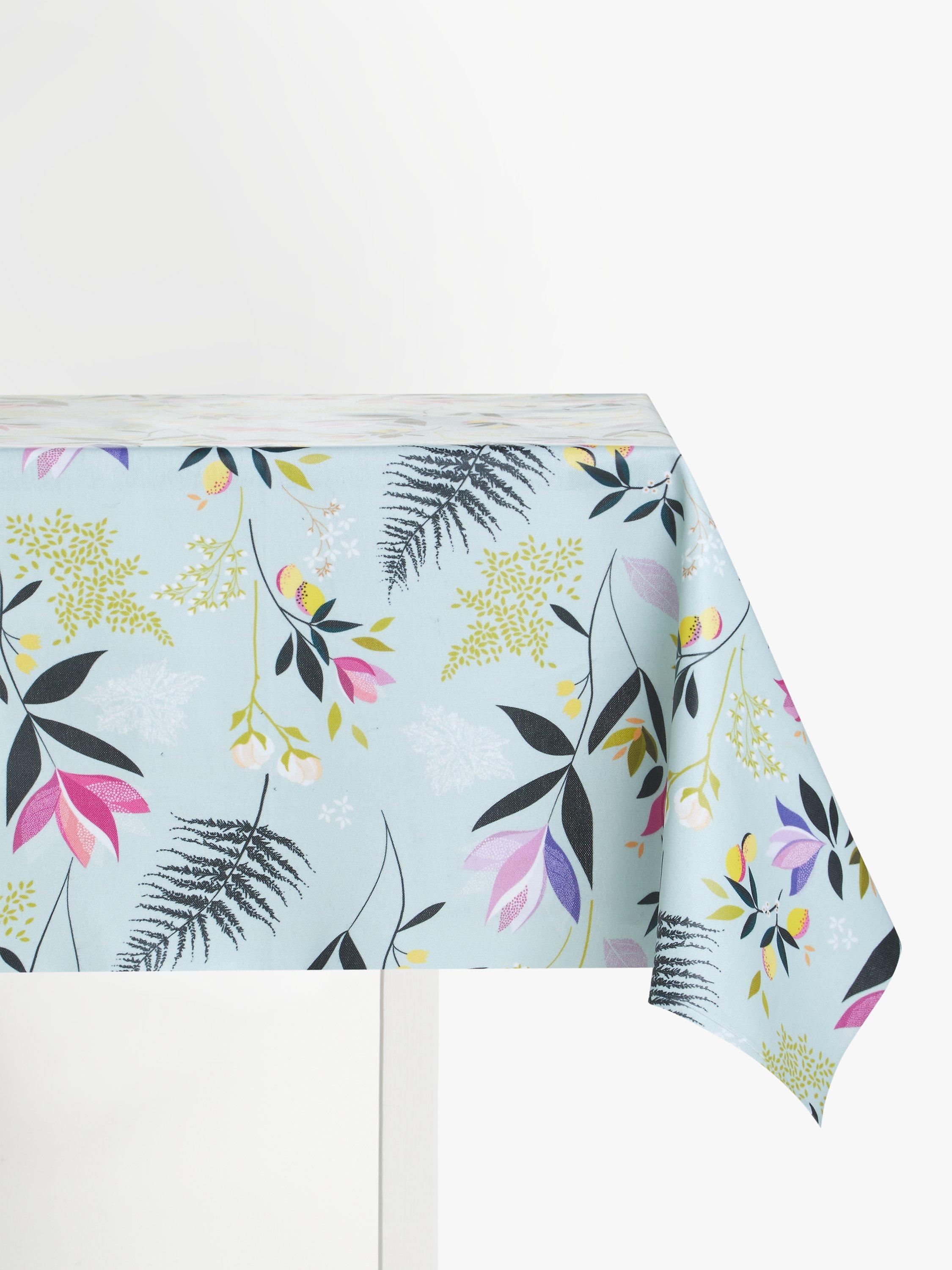 Sara Miller Orchard Floral PVC Tablecloth Fabric, Duck Egg