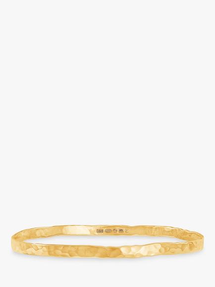 Dower & Hall Hammered Nomad Bangle, Gold, Gold Gold