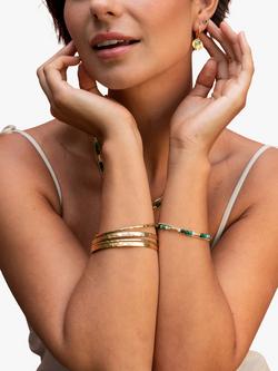 Dower & Hall Hammered Nomad Bangle, Gold - view 2, Gold Gold