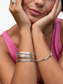 Dower & Hall Hammered Nomad Bangle, Silver - view 2, Silver Silver