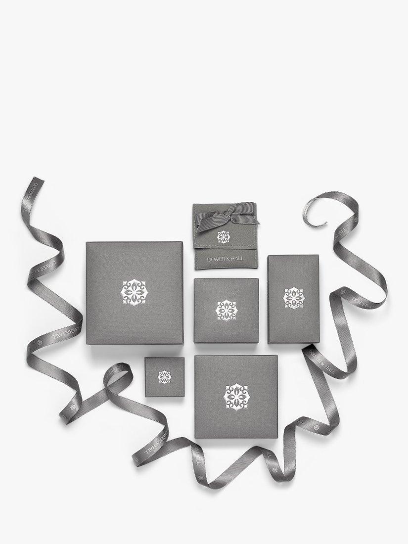 Product image 4 of 4, which shows Dower & Hall Sterling Silver Hammered Disc Charm Story Hoop Earrings, Silver