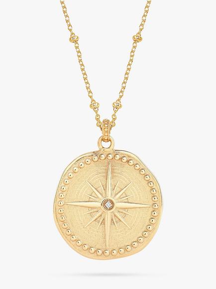 Dower & Hall Large True North Story Necklace, Gold