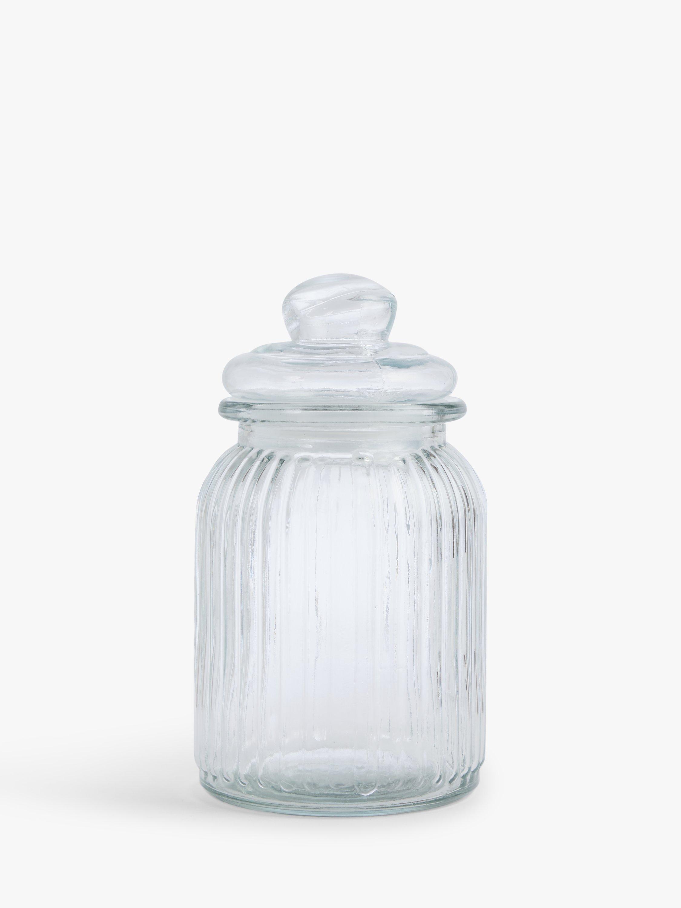 John Lewis ANYDAY Ribbed Glass Storage Jar, Clear