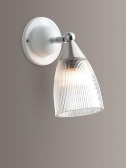 Original BTC Mann Prismatic Glass Wall Light, White/Clear, White/Clear