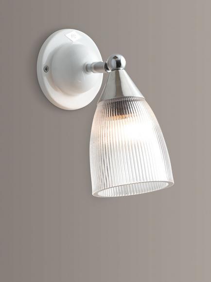 Original BTC Mann Prismatic Glass Wall Light, White/Clear - view 2, White/Clear