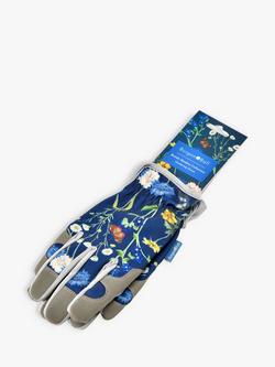 Burgon & Ball RHS British Meadow Print Gardening Gloves, M/L, Navy, Navy