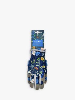 Burgon & Ball RHS British Meadow Print Gardening Gloves, M/L, Navy - view 2, Navy