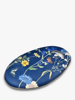 Burgon & Ball RHS British Meadow Print Memory Foam Garden Kneeler, Navy, Navy/Multi