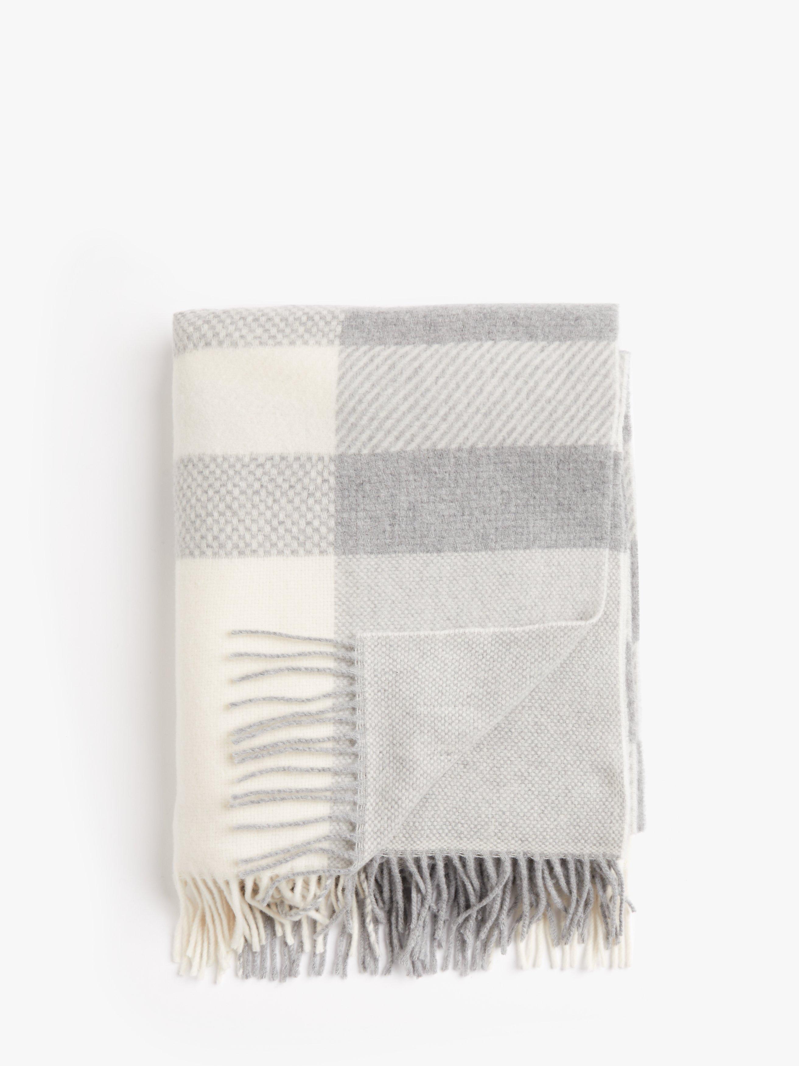 John Lewis Cashmere Blend Throw, Grey