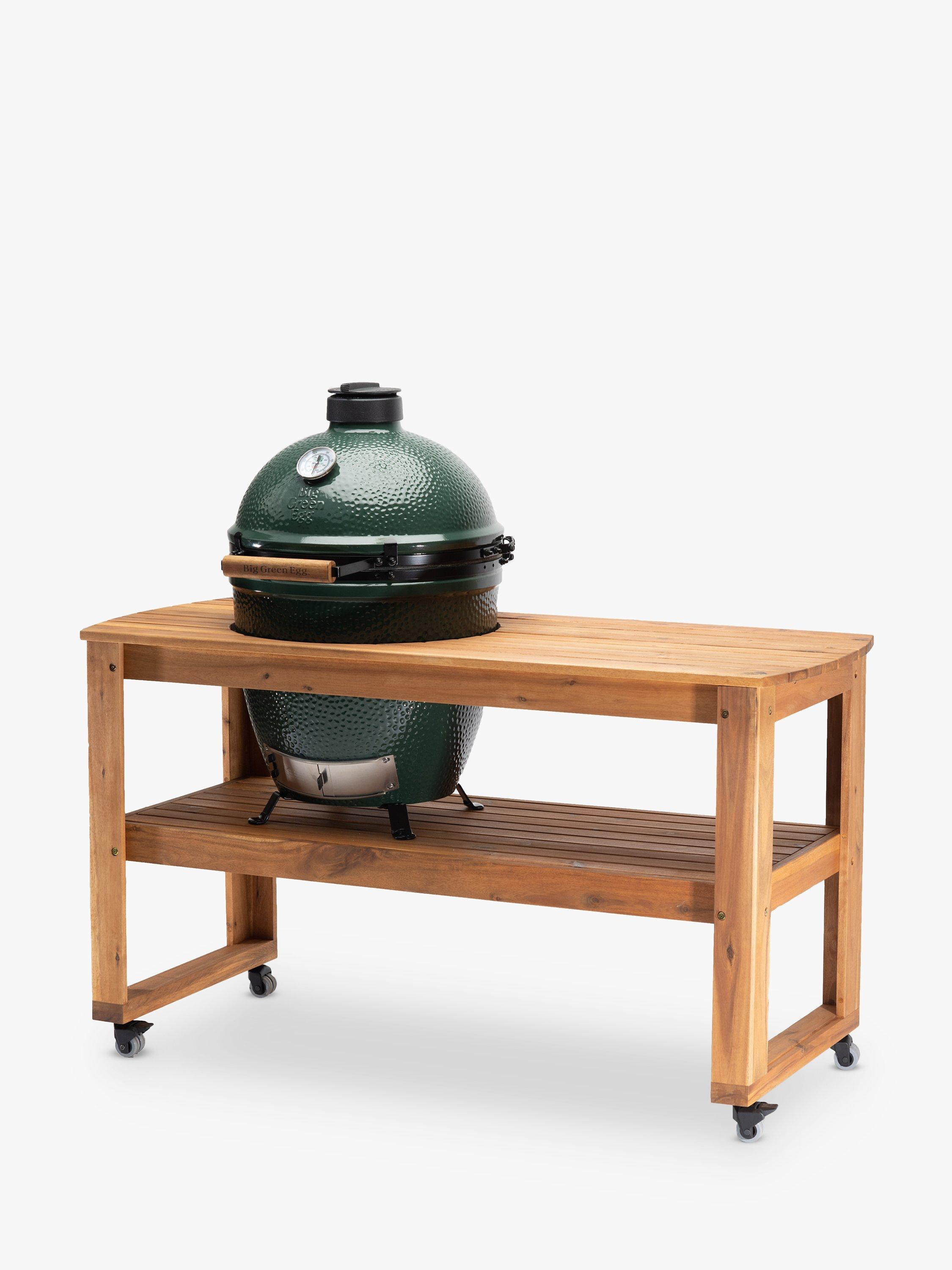Big Green Egg Large Egg BBQ & Acacia Wood Table Bundle with ConvEGGtor