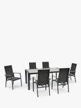 KETTLER Surf Active 6-Seater Garden Dining Table & Reclining Chairs Set, Grey