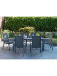 KETTLER Surf Active 6-Seater Garden Dining Table & Reclining Chairs Set, Grey