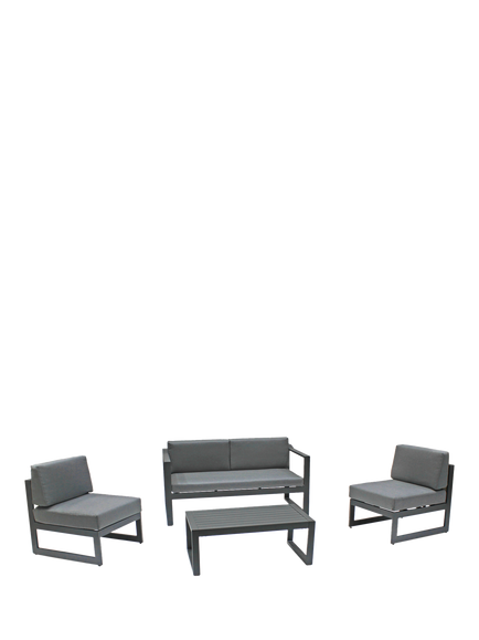 KETTLER Versa 4-Seater Garden Lounging Set, Grey, Grey