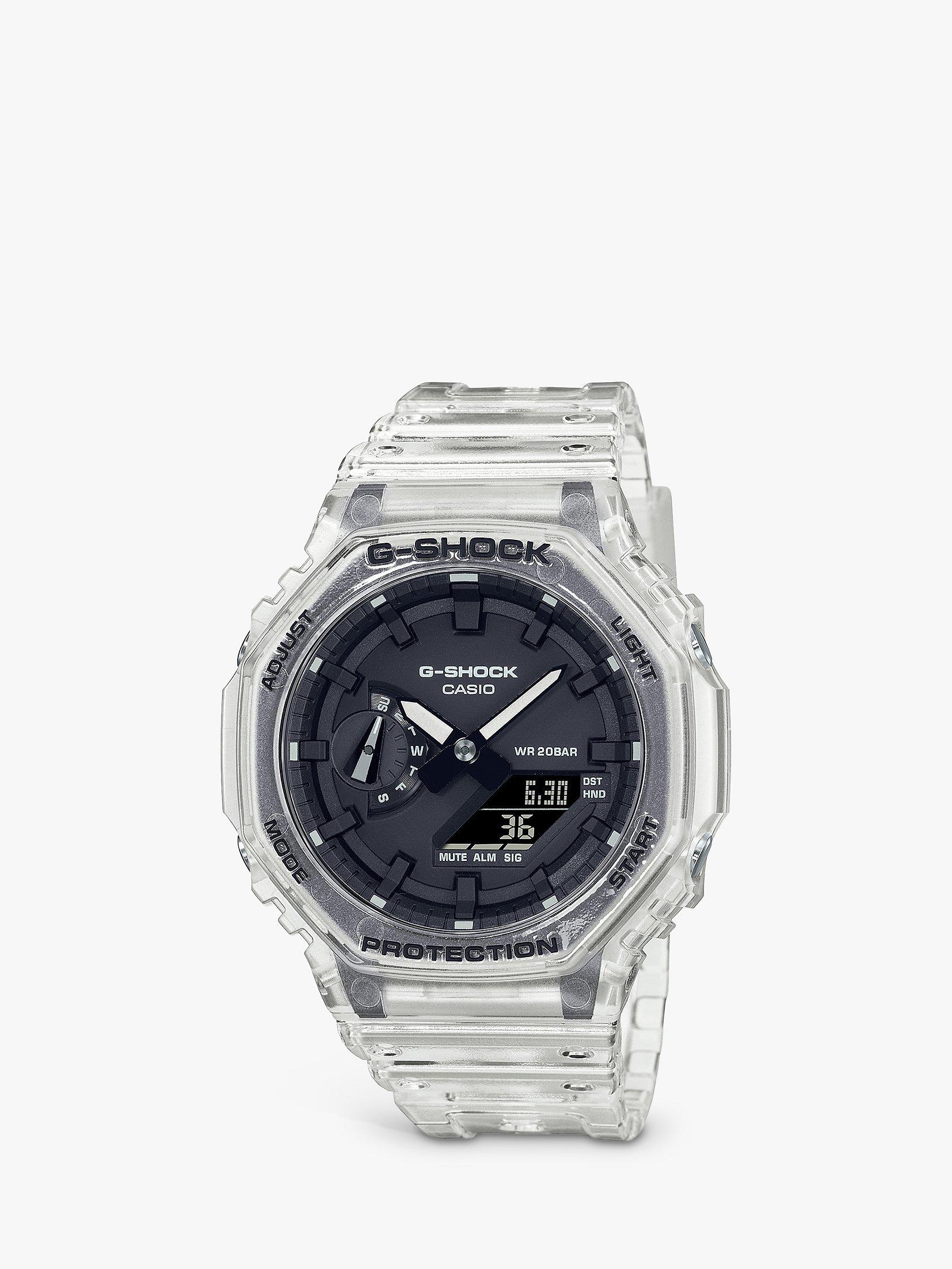 Casio GA 2100SKE 7AER Men s G Shock Resin Strap Watch Clear Black