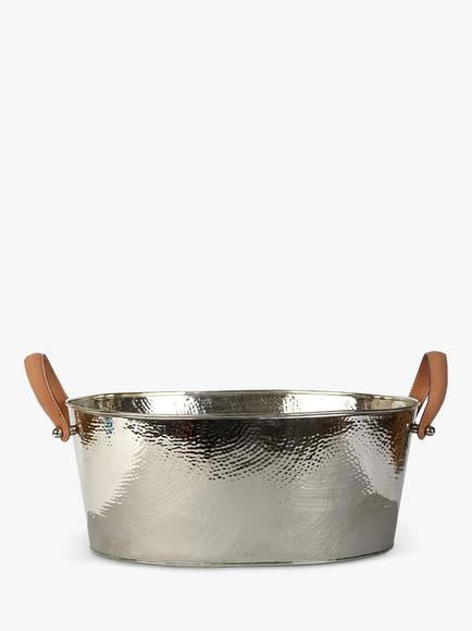 Culinary Concepts Leather-Handled Champagne Bath, Silver