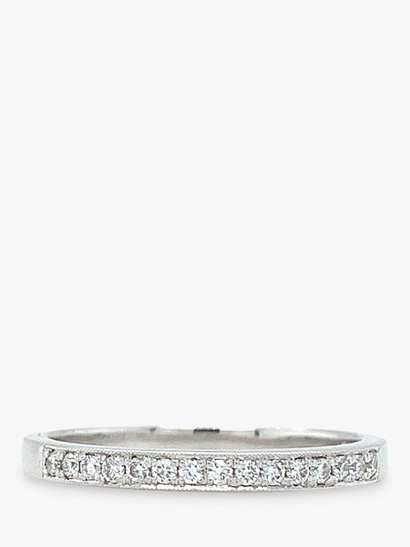 Product image 2 of 4, which shows E.W Adams 18ct White Gold Half Eternity Diamond Ring, N